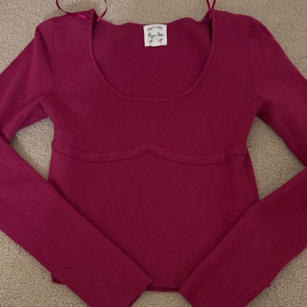 Hippie Rose Burgundy Knit Top